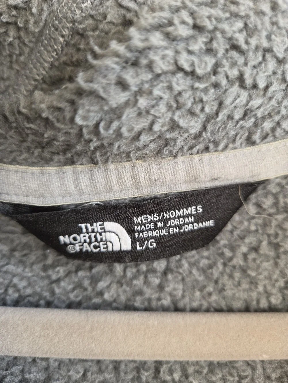 The North Face Jacket Gray Fleece Hooded Full Zip Outdoor Thermal Size Large